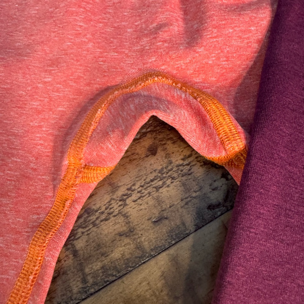 ☀️☀️☀️GYM SHARK Women’s Seamless Active Leggings - Maroon & Orange - Picture 9 of 10